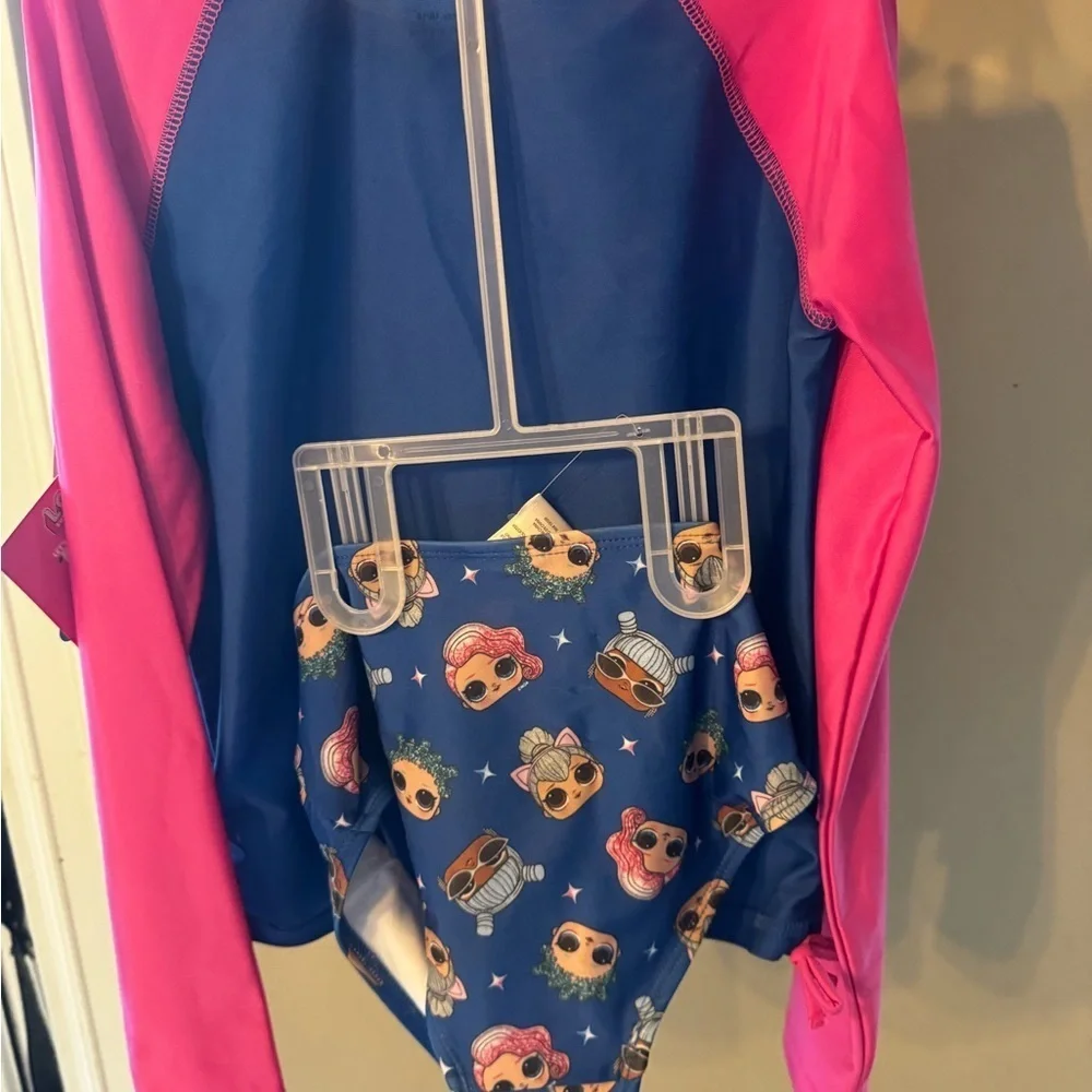 NWT L.O.L. Surprise! Style Queens Long Sleeve Rash Guard with Swim Bottoms 10/12